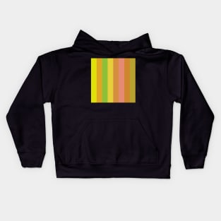 yellow green and orange minimalist stripe pattern Kids Hoodie